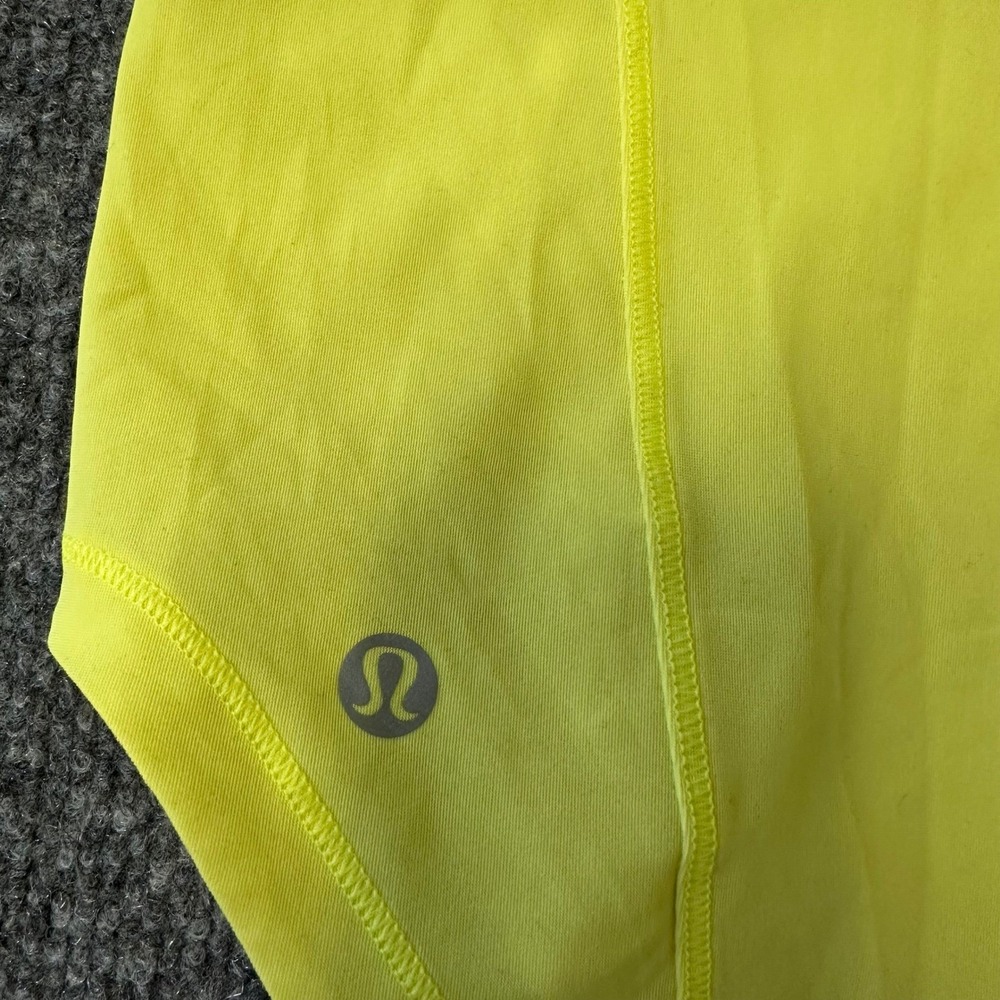 Lululemon Tank Top Womens Size 6 Neon Yellow Mesh Back Athletic Running Stained - Picture 6 of 7